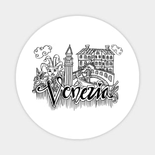 Hand Drawn Symbols Of Venezia Magnet